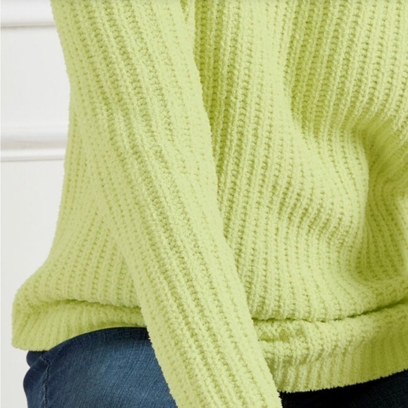 TALBOTS Texture Stitch Mock-Neck Sweater Lime Green Size XS - Picture 2 of 7